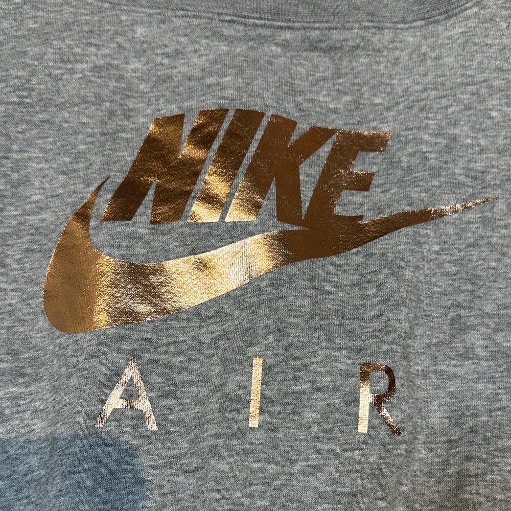 [WOMEN] Nike Air Grey Crop Top Hoodie with Logo | Zipper Back Sweatshirt S - Picture 4 of 11